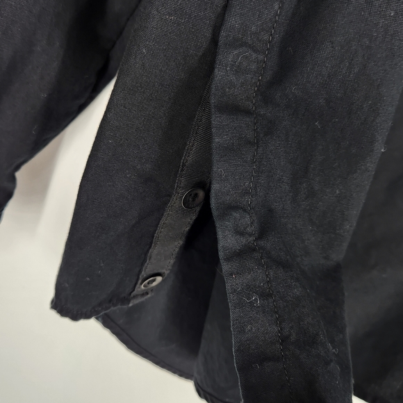 Rag & Bone Elastic Off Shoulder Long Sleeve Side Button Cotton Shirt Black XS - Picture 6 of 11